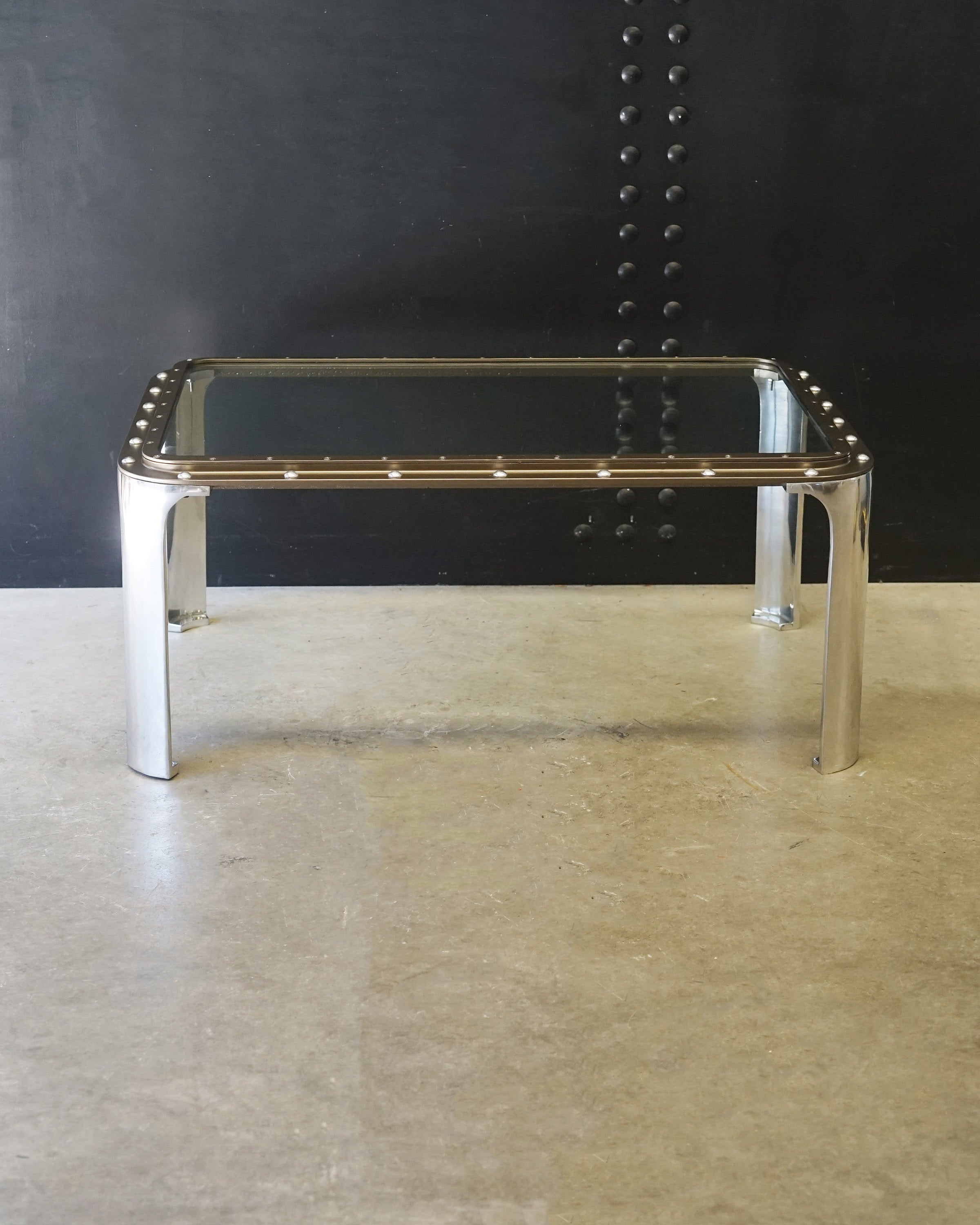 Reclaimed Ship’s Window Coffee Table - Gun Metal Bronze Trinity Marine