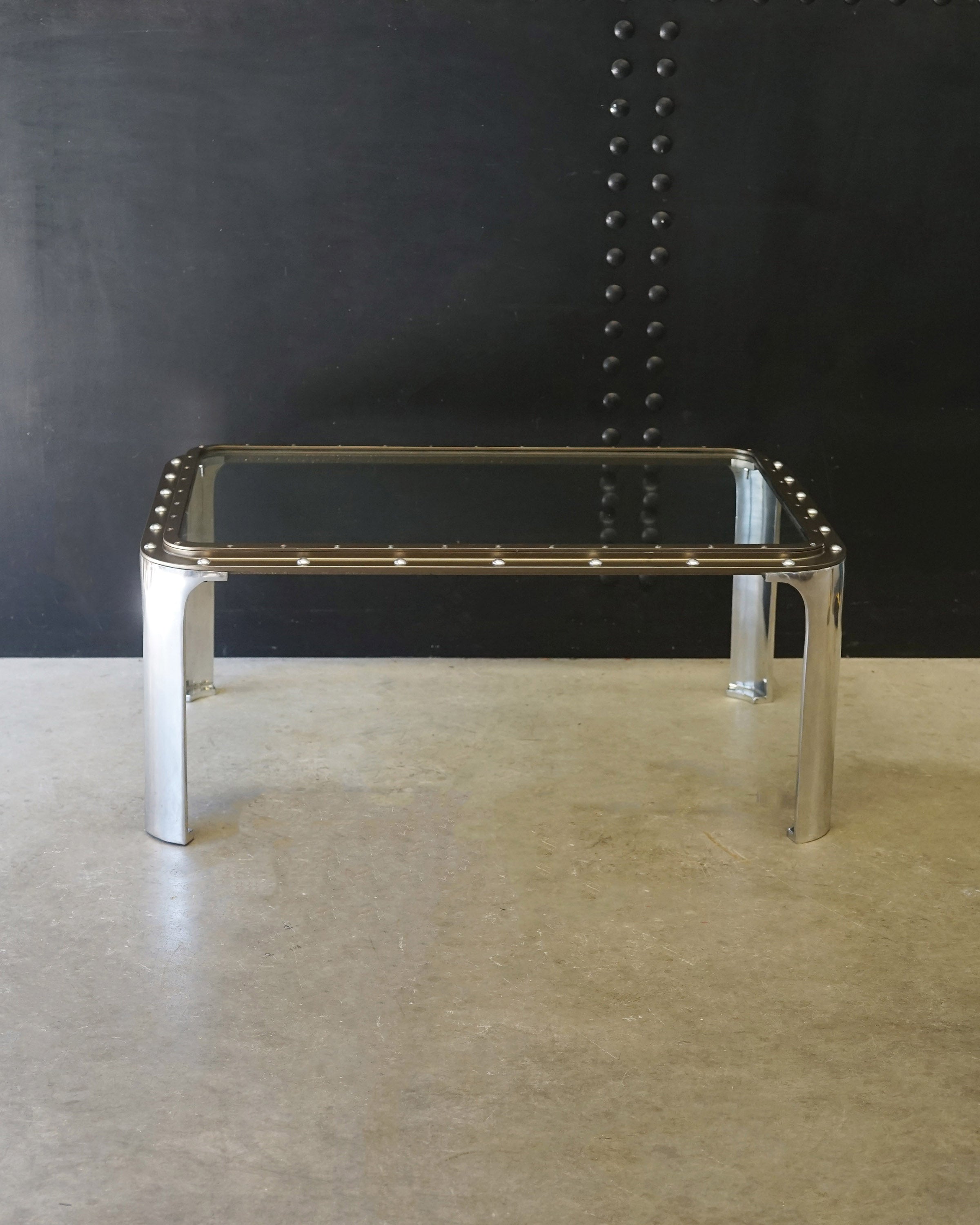 Reclaimed Ship’s Window Coffee Table - Gun Metal Bronze Trinity Marine