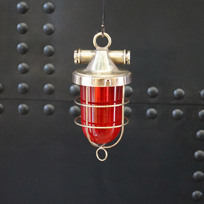 Red Ships Inspection Pendant Light ex Cargo Ship Trinity Marine