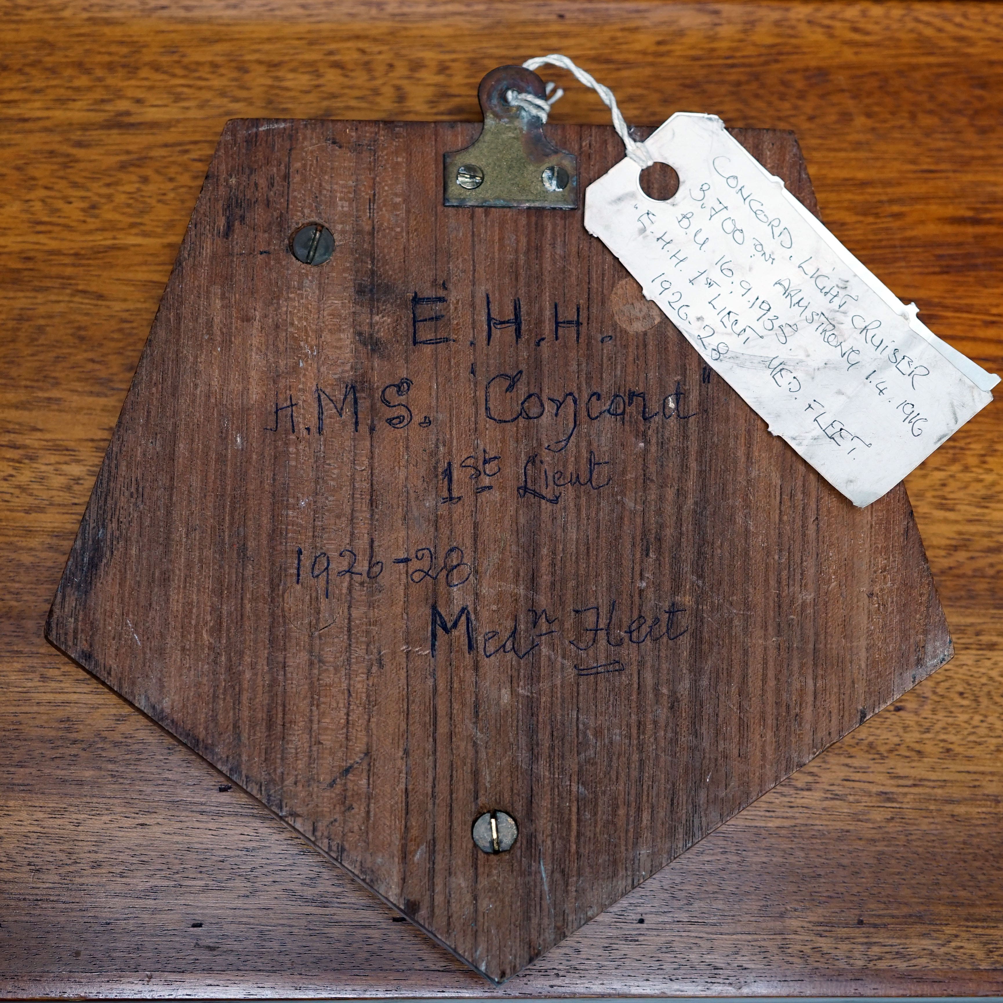 HMS Concord Boat Badge - 1916 Trinity Marine
