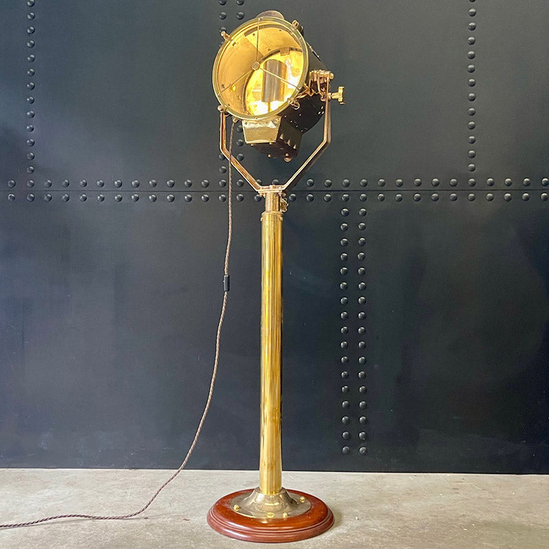 Brass Royal Navy Francis Search Light Floor Lamp Trinity Marine