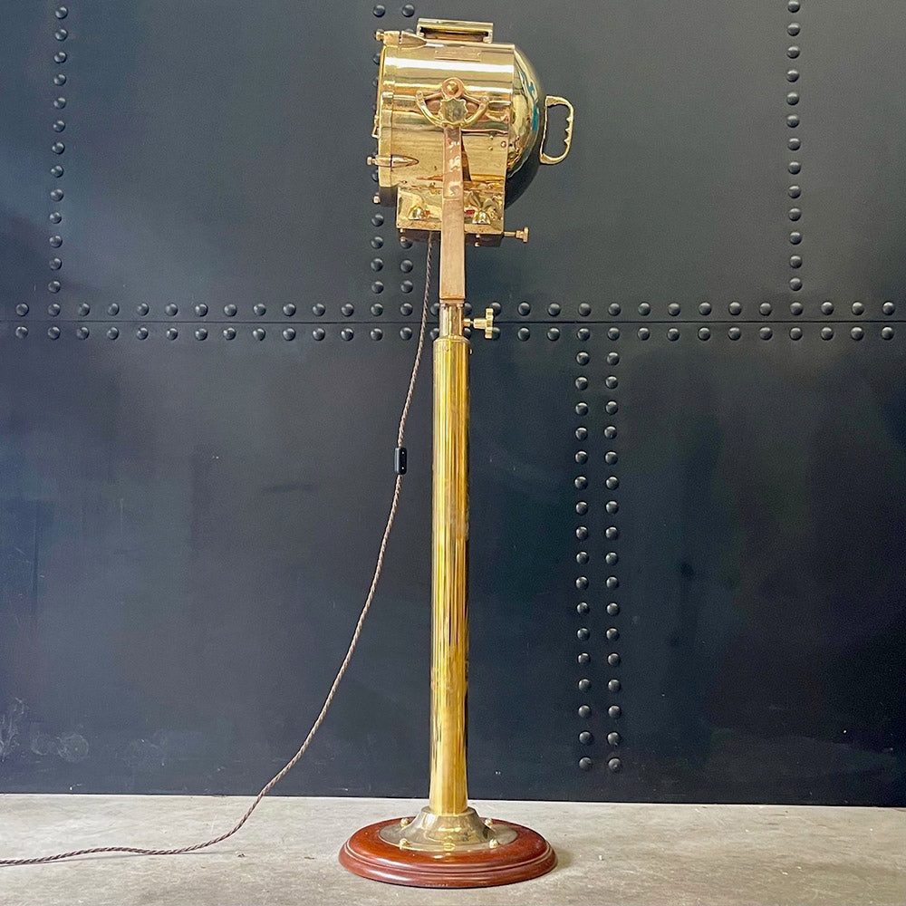 Brass Royal Navy Francis Search Light Floor Lamp Trinity Marine