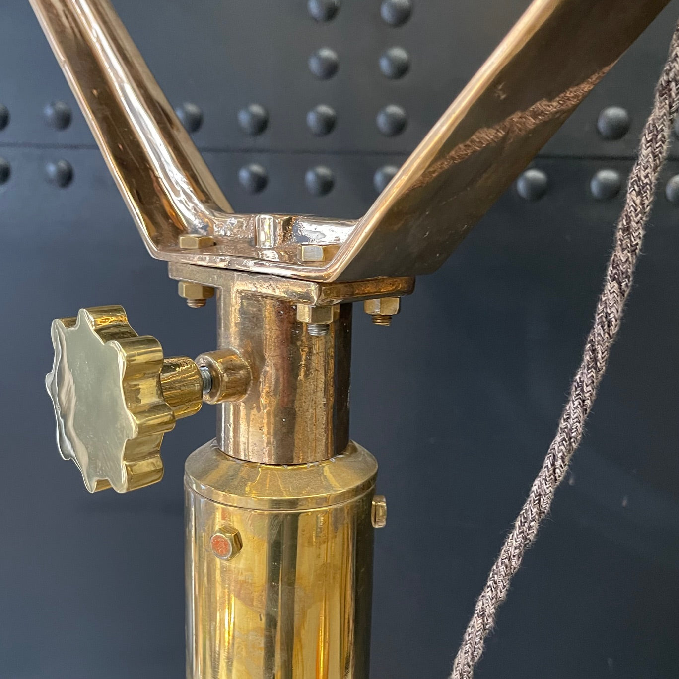 Brass Royal Navy Francis Search Light Floor Lamp Trinity Marine