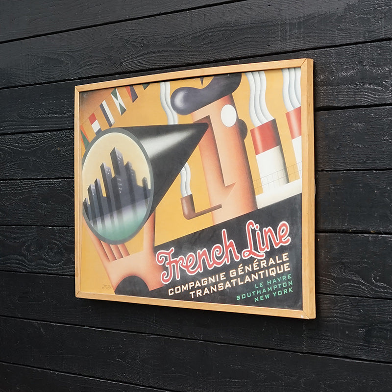 Original 1970s SS France Cabin Posters - Terry Allen Telescope Trinity Marine
