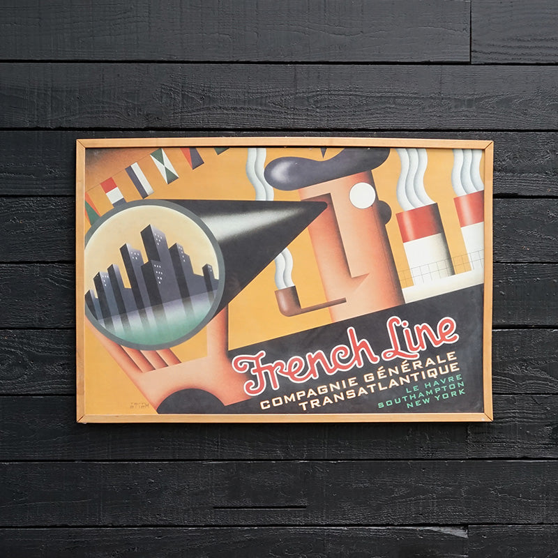 Original 1970s SS France Cabin Posters - Terry Allen Telescope Trinity Marine