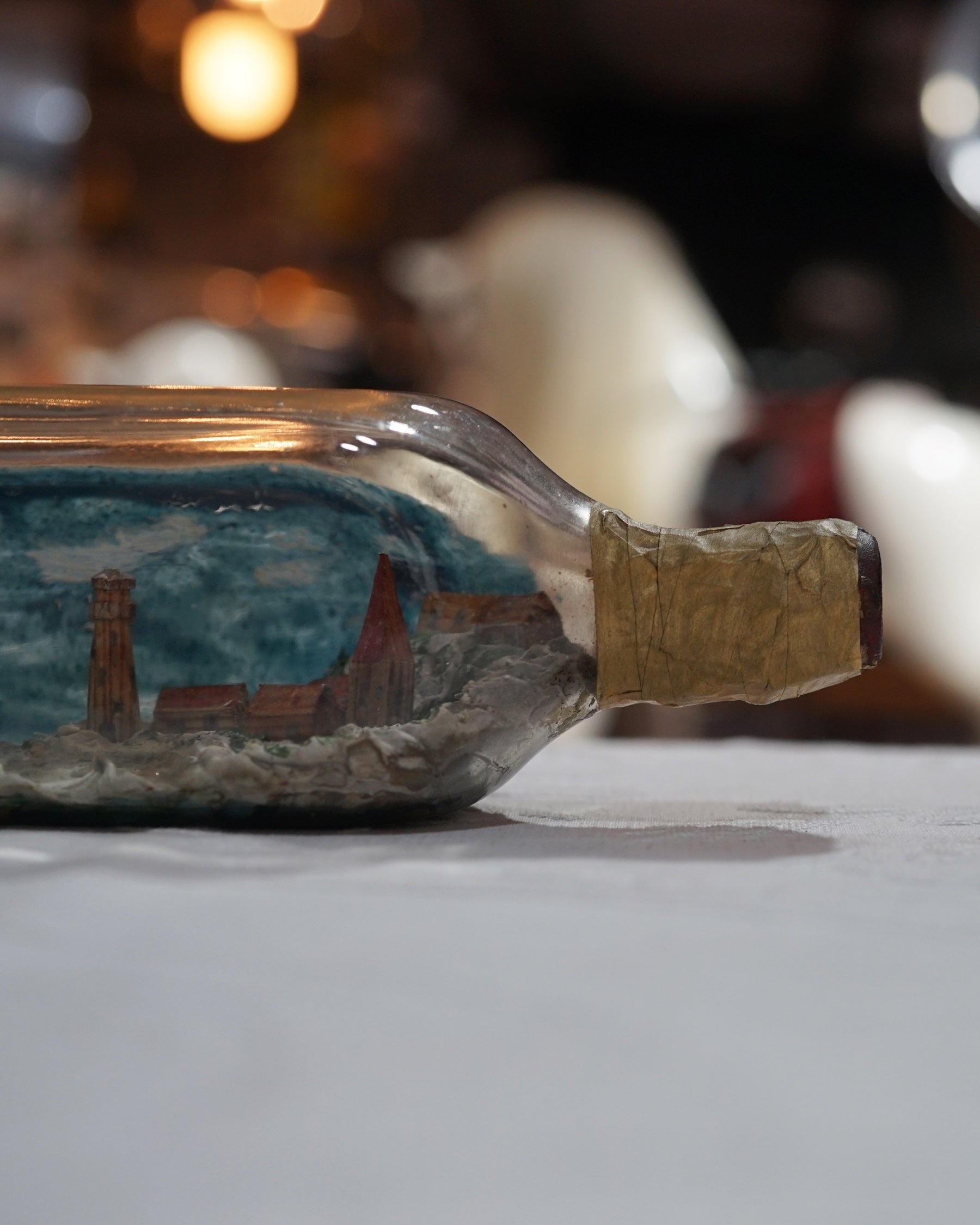 19th Cent. Ship & Port Scene in Bottle Trinity Marine
