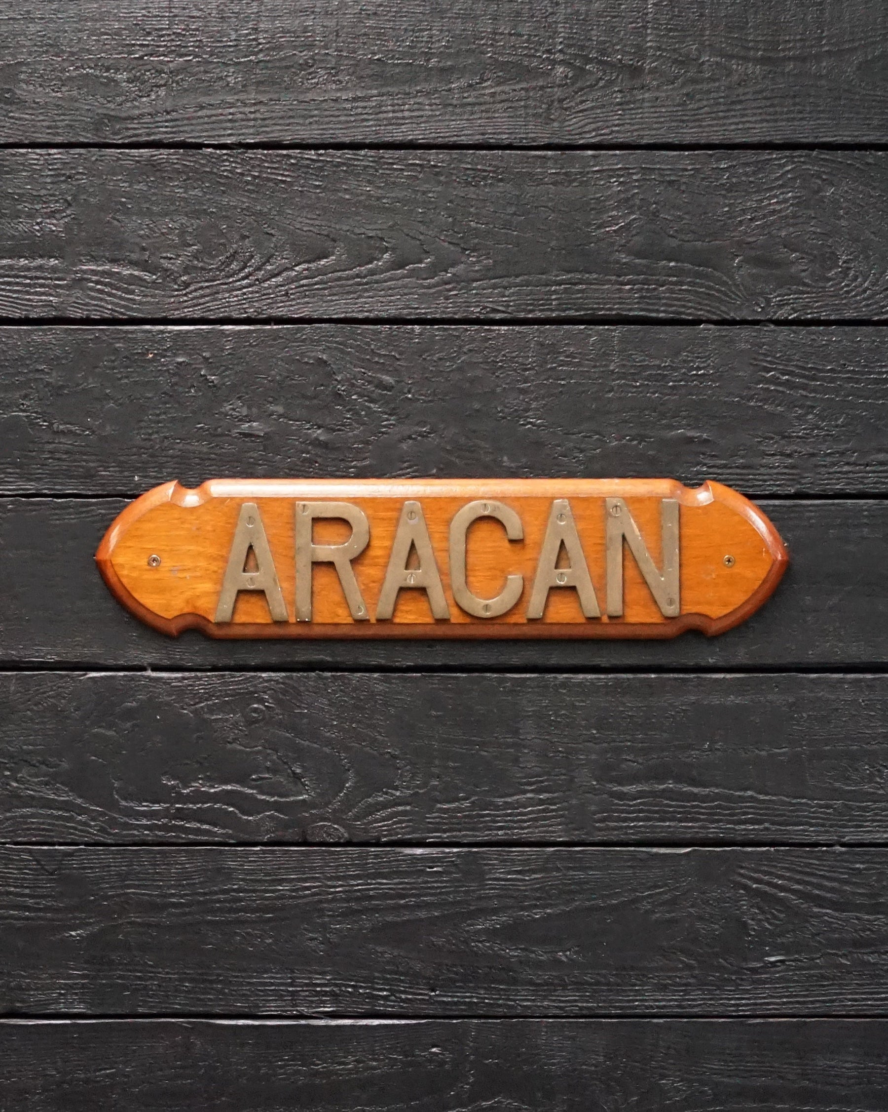 Ships Nameboard ‘Aracan’ Trinity Marine