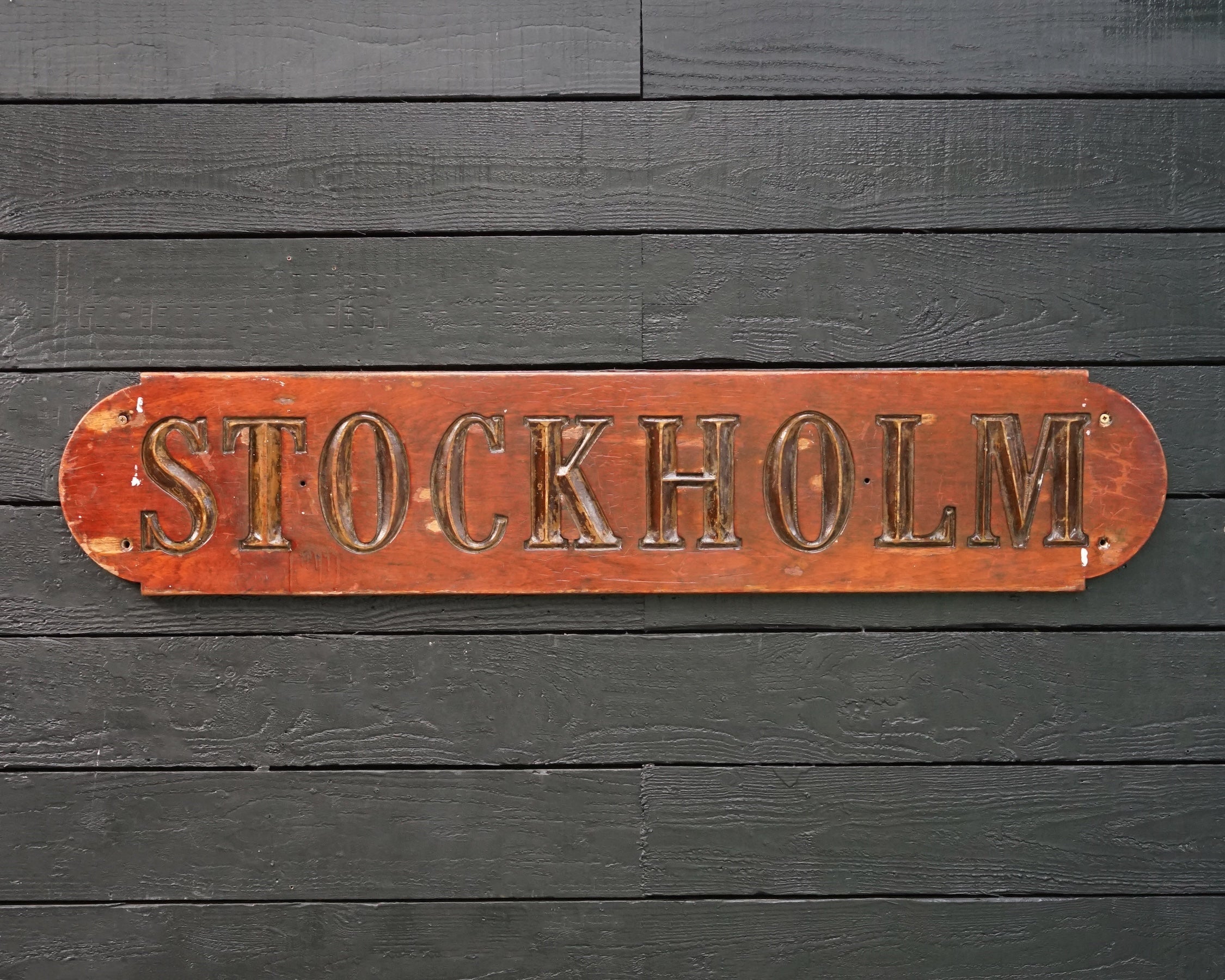 ‘Stockholm’ Ships Nameboard Trinity Marine
