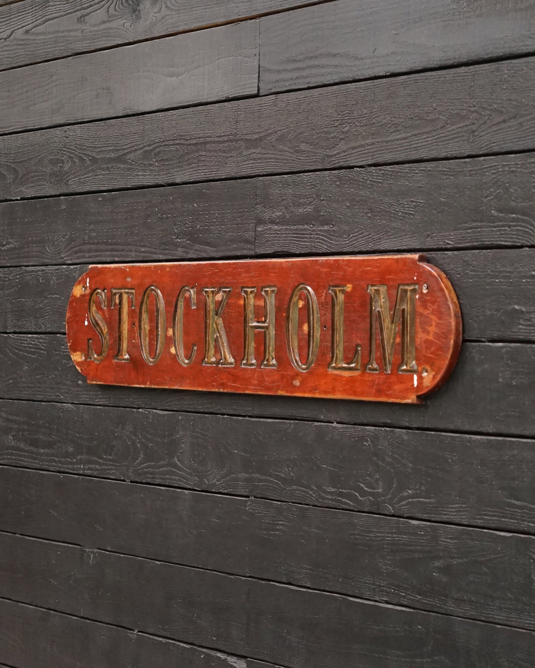 ‘Stockholm’ Ships Nameboard Trinity Marine