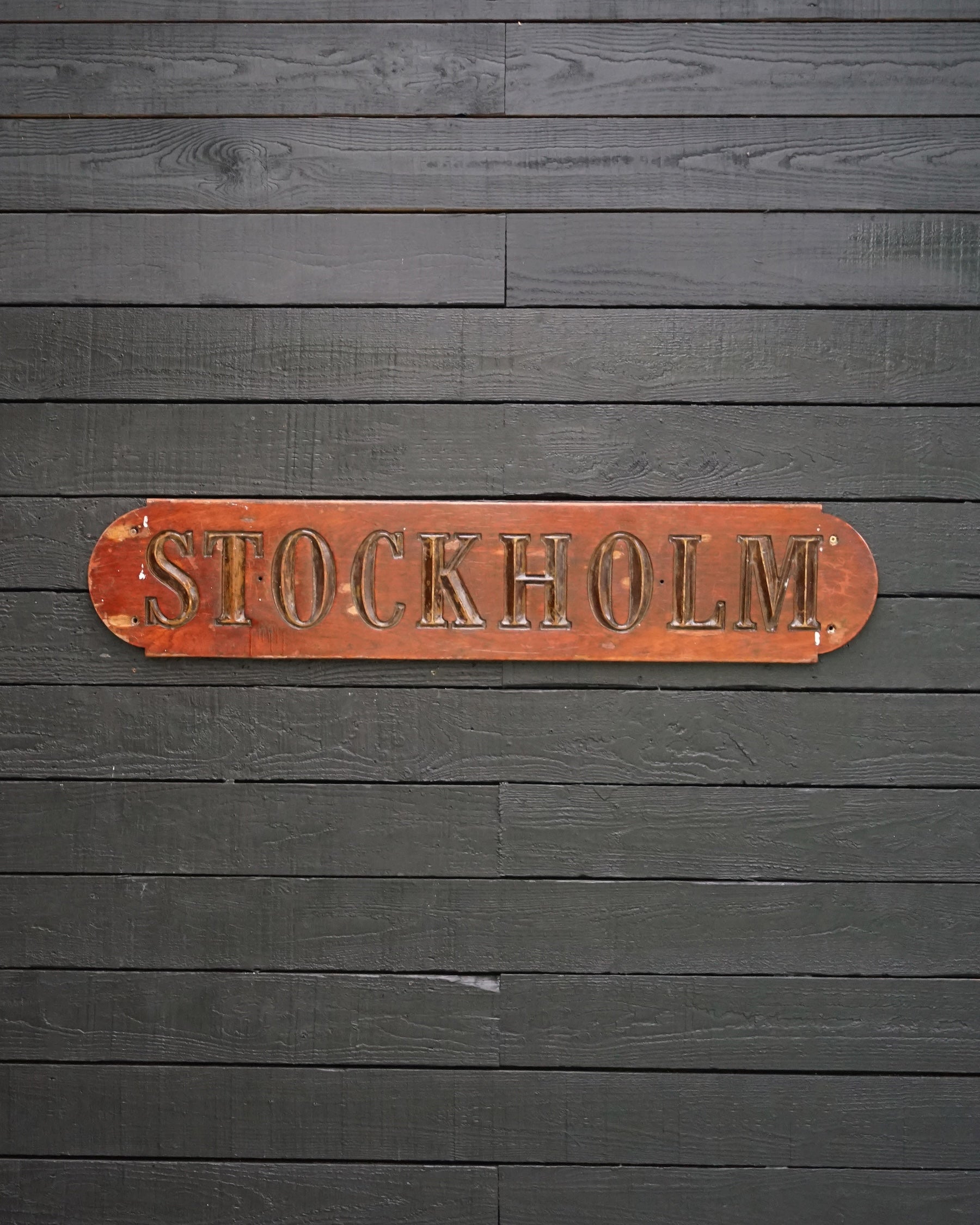 ‘Stockholm’ Ships Nameboard Trinity Marine