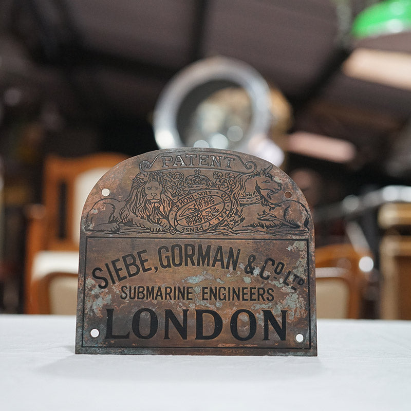 Siebe Gorman Makers Plate Aged Condition Trinity Marine