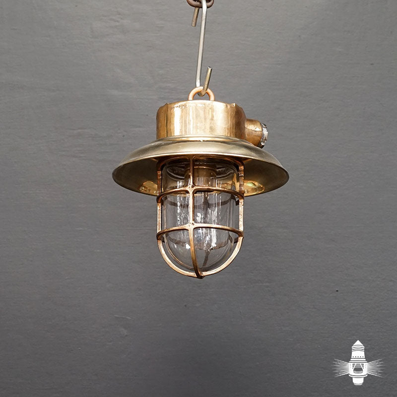 Vintage Small Brass Pendant Light Trinity Marine