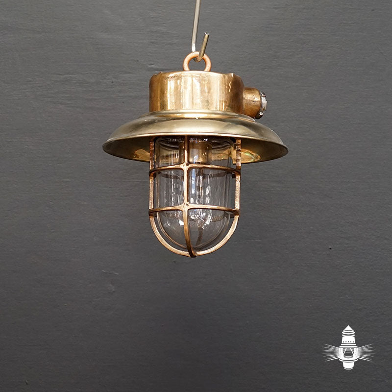 Vintage Small Brass Pendant Light Trinity Marine