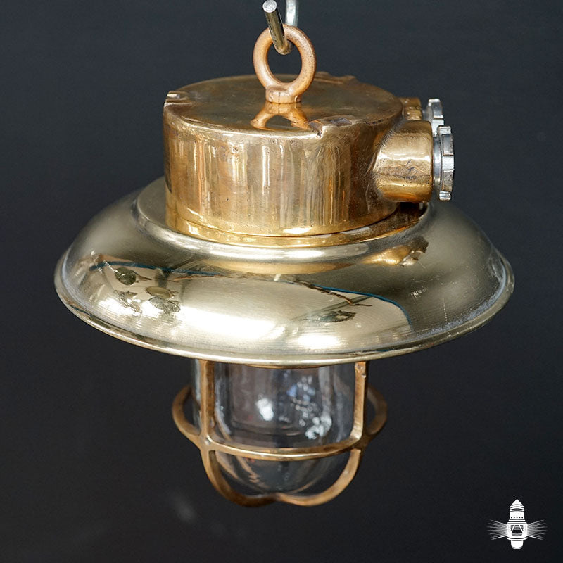 Vintage Small Brass Pendant Light Trinity Marine