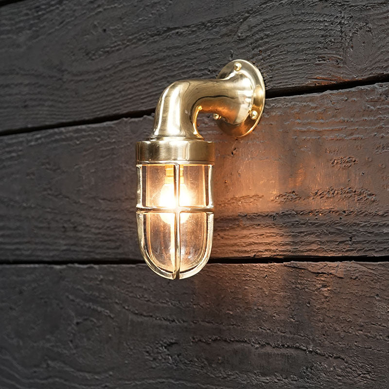 Small Brass Swan Neck Wall Light Trinity Marine