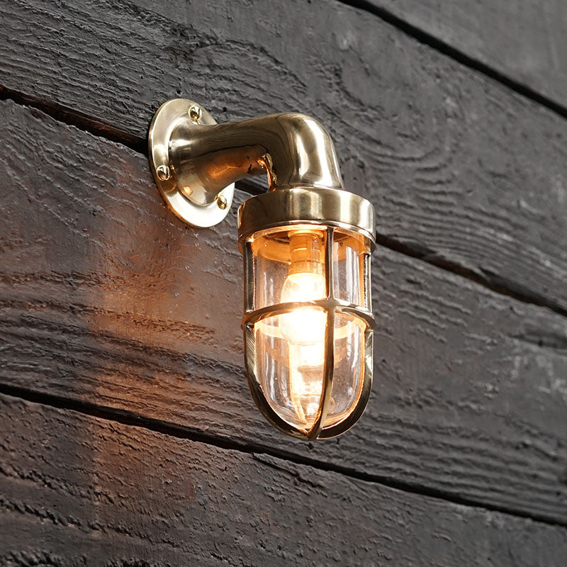Small Brass Swan Neck Wall Light Trinity Marine