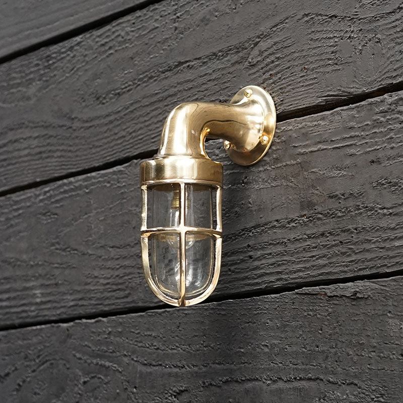 Small Brass Swan Neck Wall Light Trinity Marine