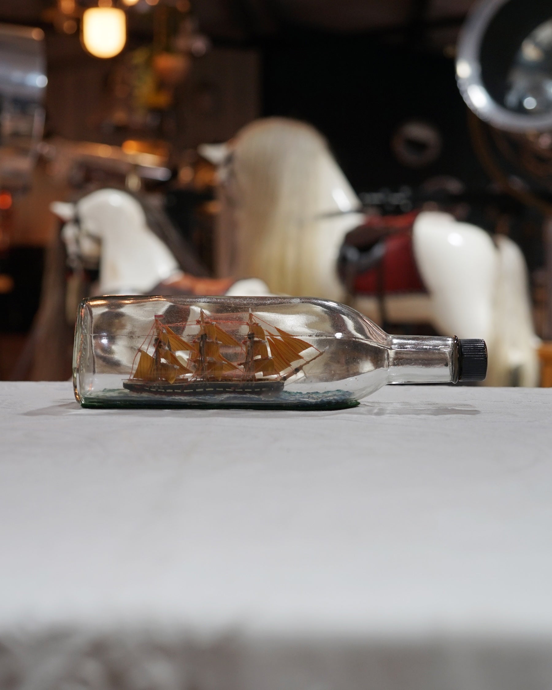 Three-Masted Barque Ship in Bottle Trinity Marine