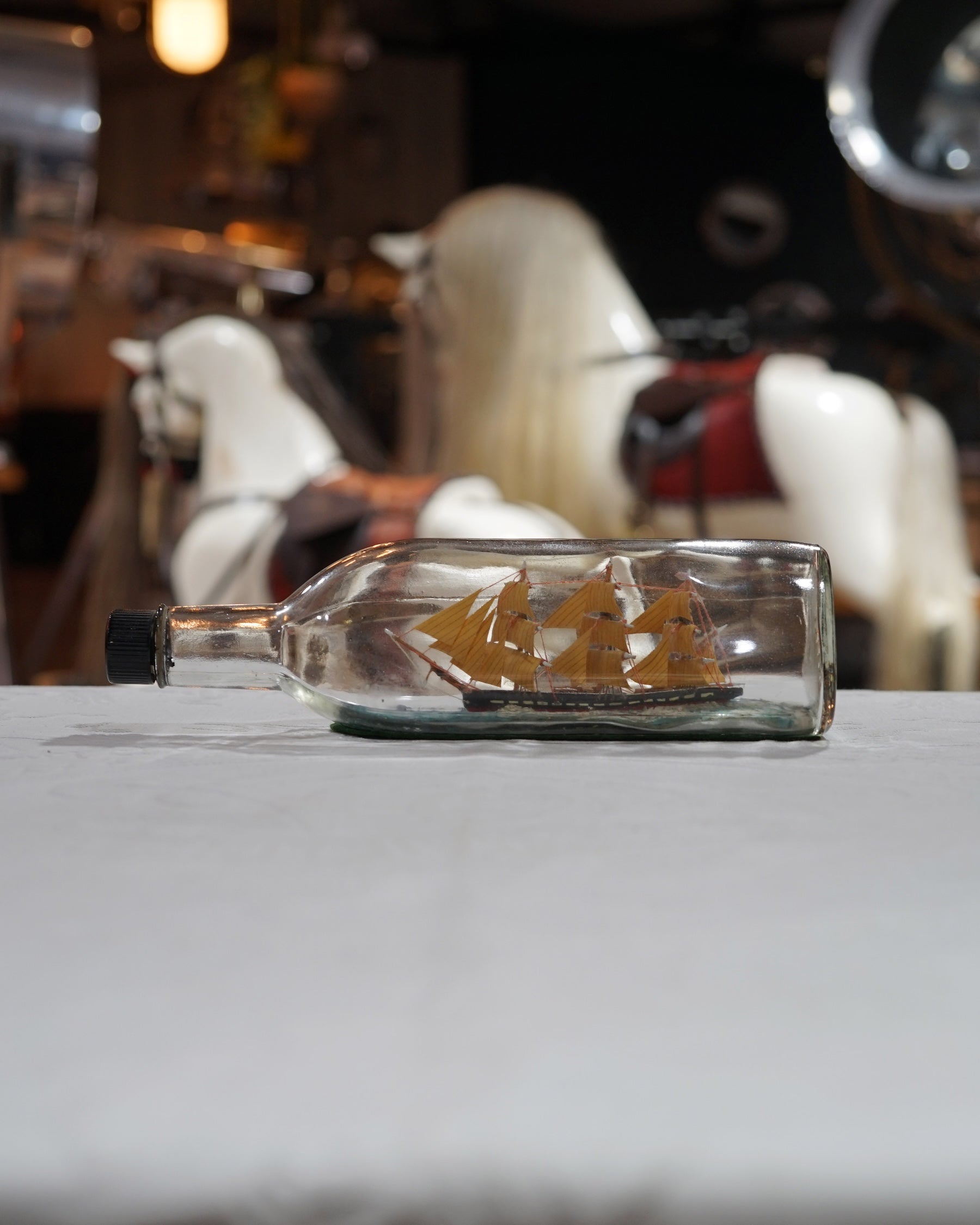 Three-Masted Barque Ship in Bottle Trinity Marine