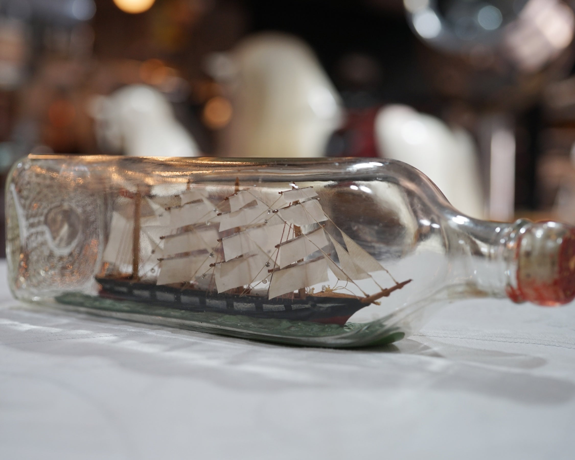 19th Cent. Windjammer Ship in Bottle Trinity Marine