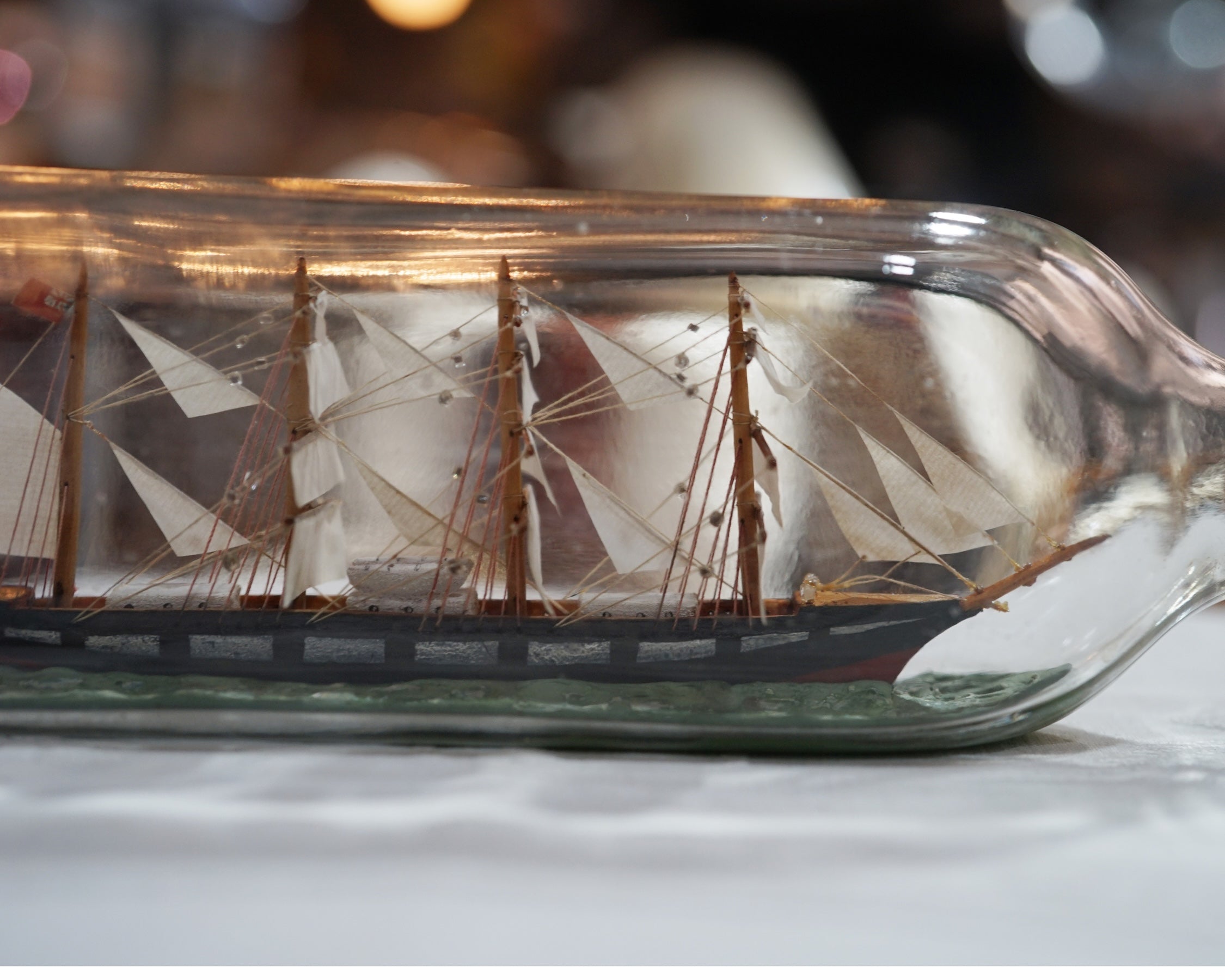 19th Cent. Windjammer Ship in Bottle Trinity Marine