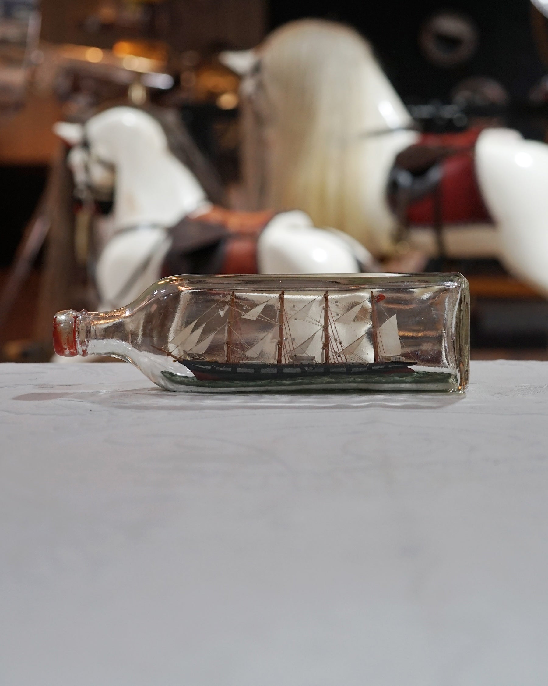 19th Cent. Windjammer Ship in Bottle Trinity Marine