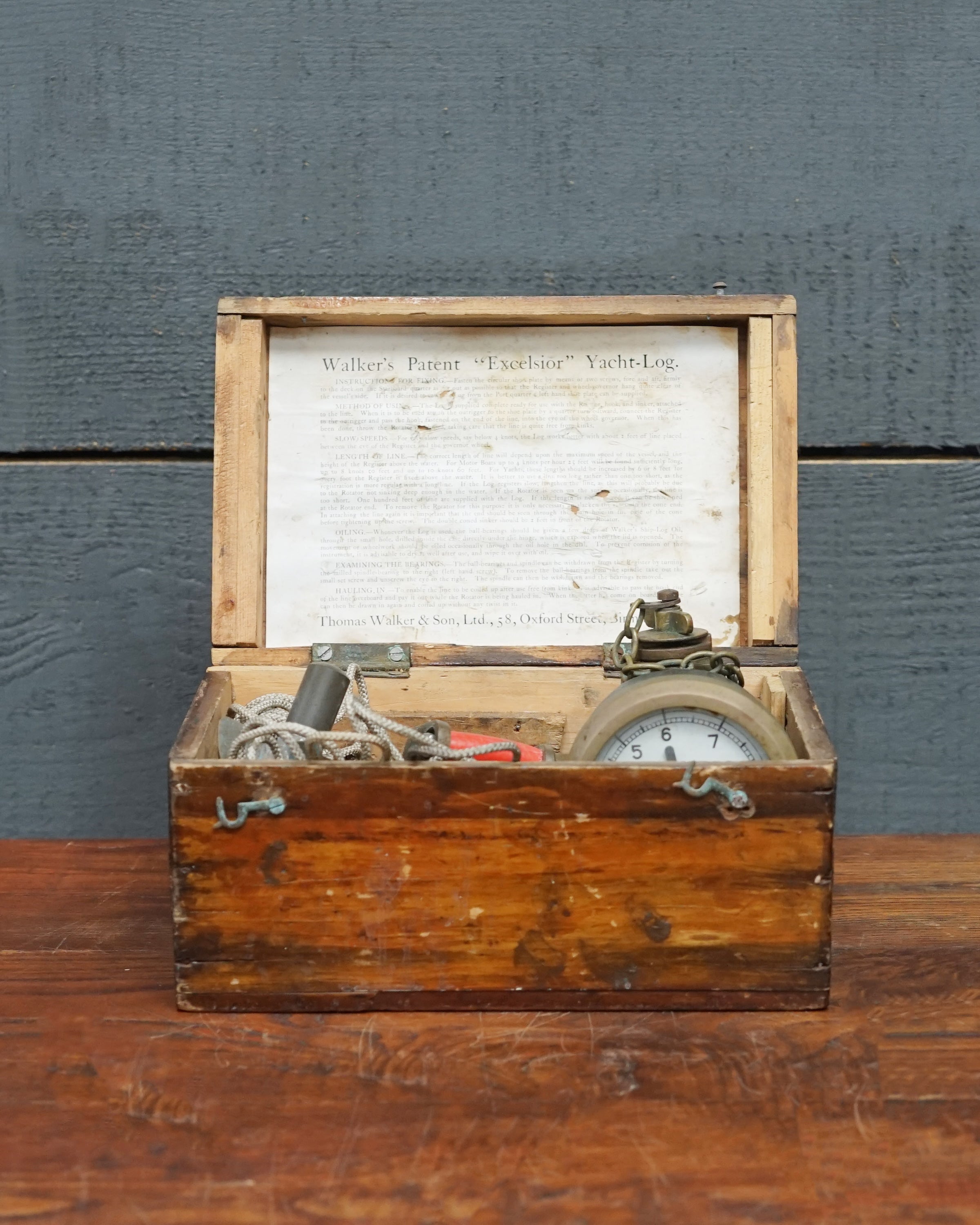 Walker’s Patent “Excelsior” Yacht Log C.1910 Trinity Marine