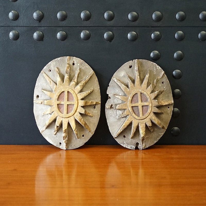 Extremely Rare Pair of Stern Carvings from Amity - 1827 Trinity Marine
