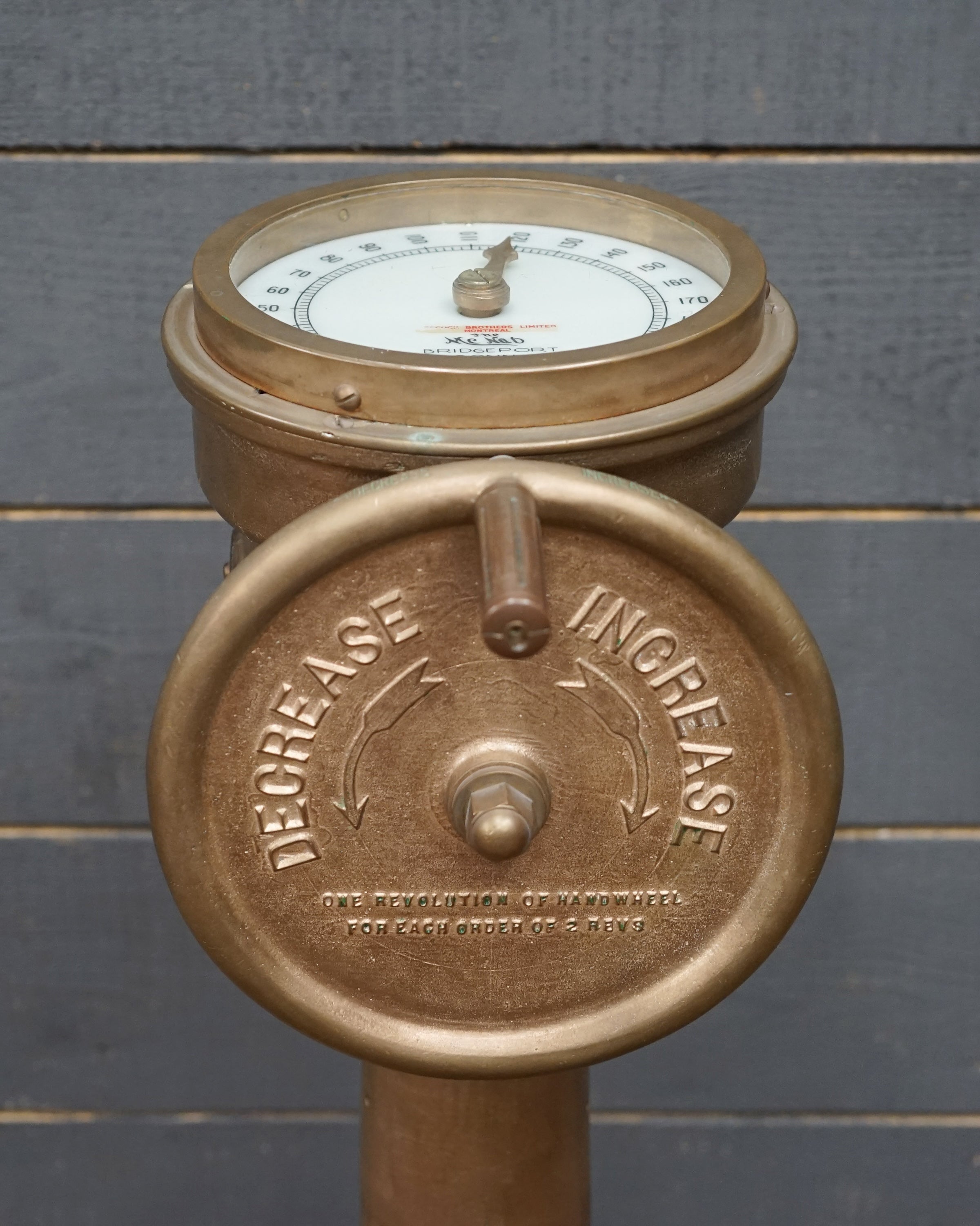 US Navy McNab Brothers Bridge Engine Revolution Indicator / Control Trinity Marine