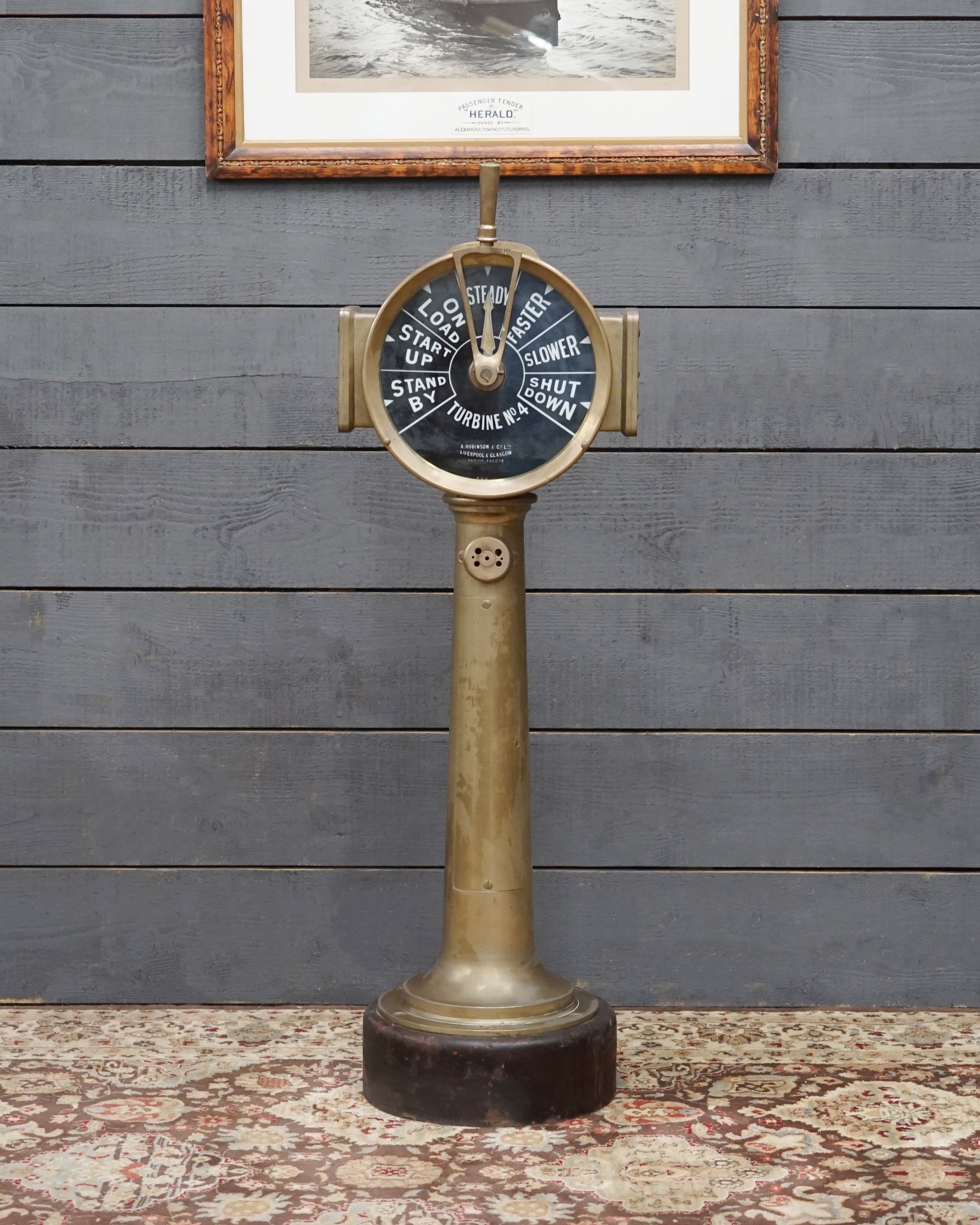 RMS Aquitania Turbine Engine Room Telegraph Trinity Marine