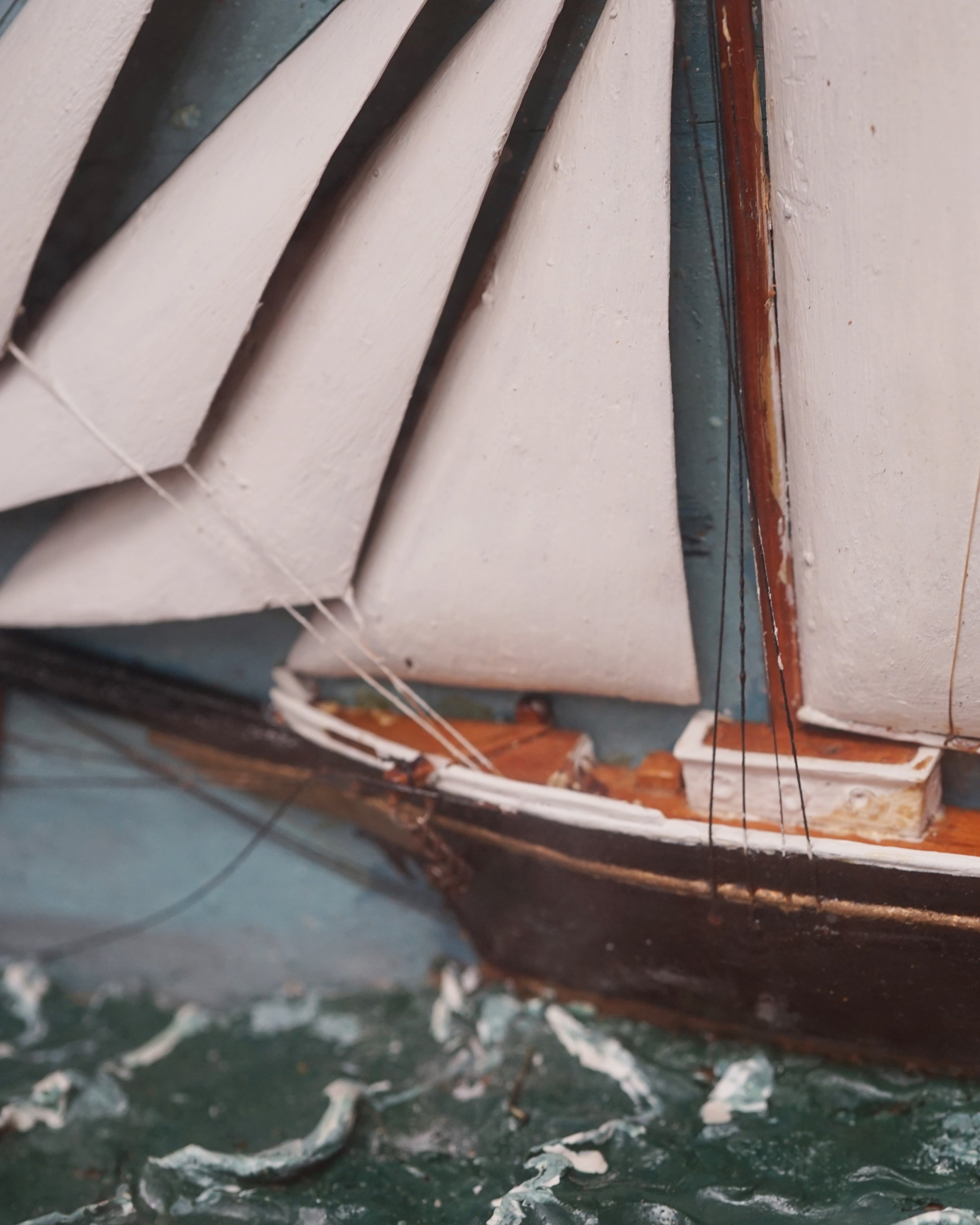 19th Cent. Cased Ship Model Diorama Trinity Marine