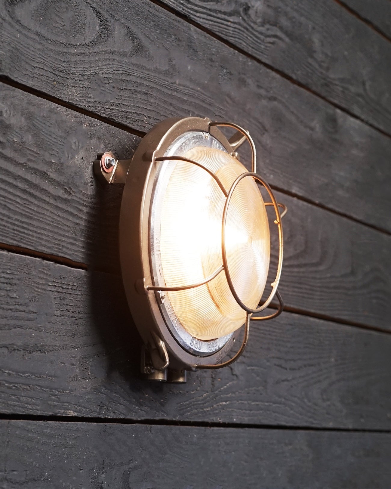 Vintage GDR Ships Wall Light - Gun Metal Bronze Trinity Marine