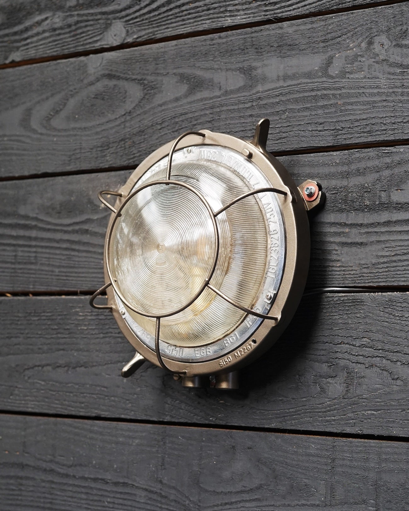 Vintage GDR Ships Wall Light - Gun Metal Bronze Trinity Marine