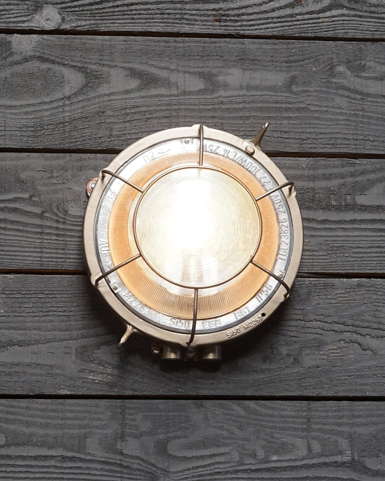 Vintage GDR Ships Wall Light - Gun Metal Bronze Trinity Marine