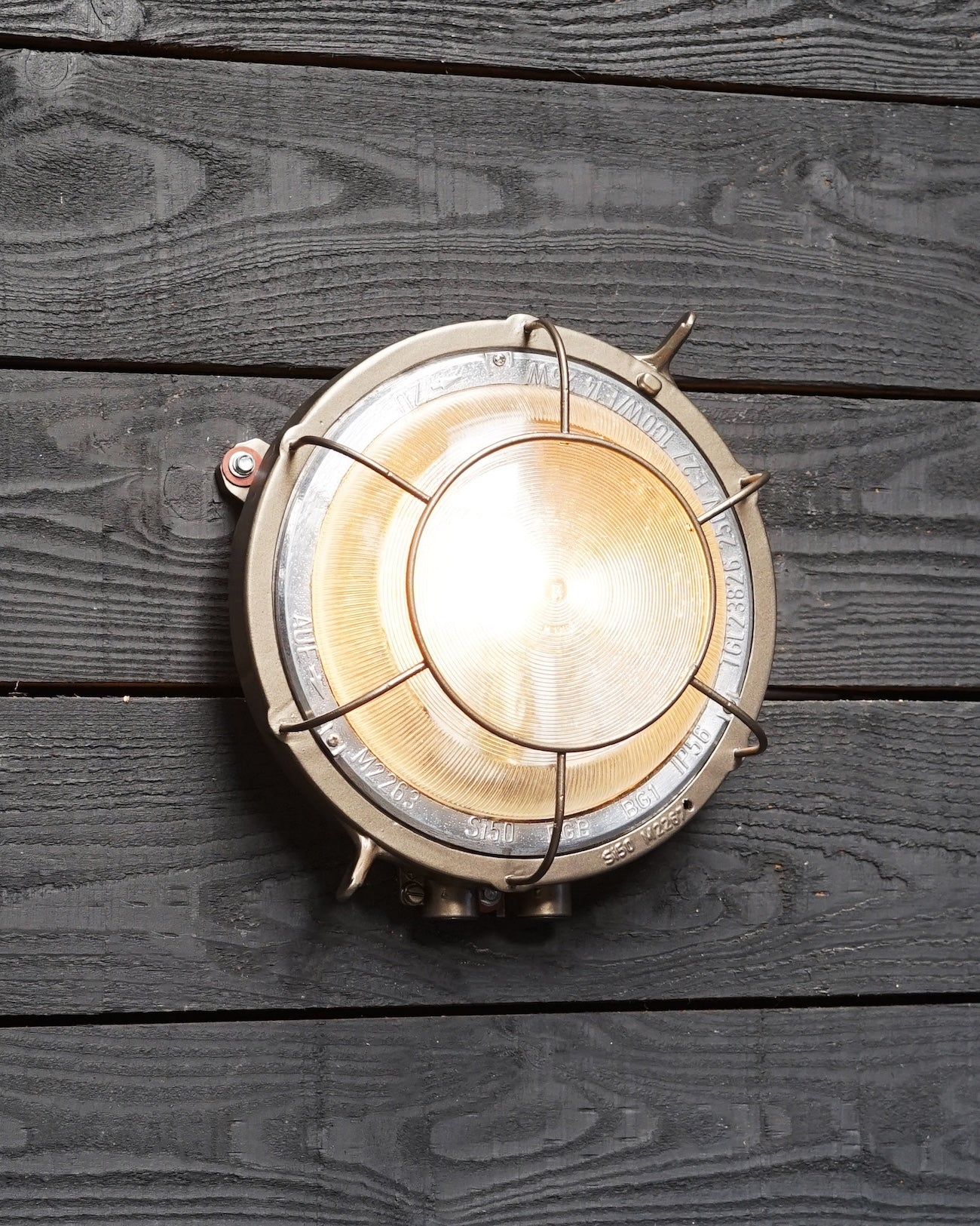 Vintage GDR Ships Wall Light - Gun Metal Bronze Trinity Marine