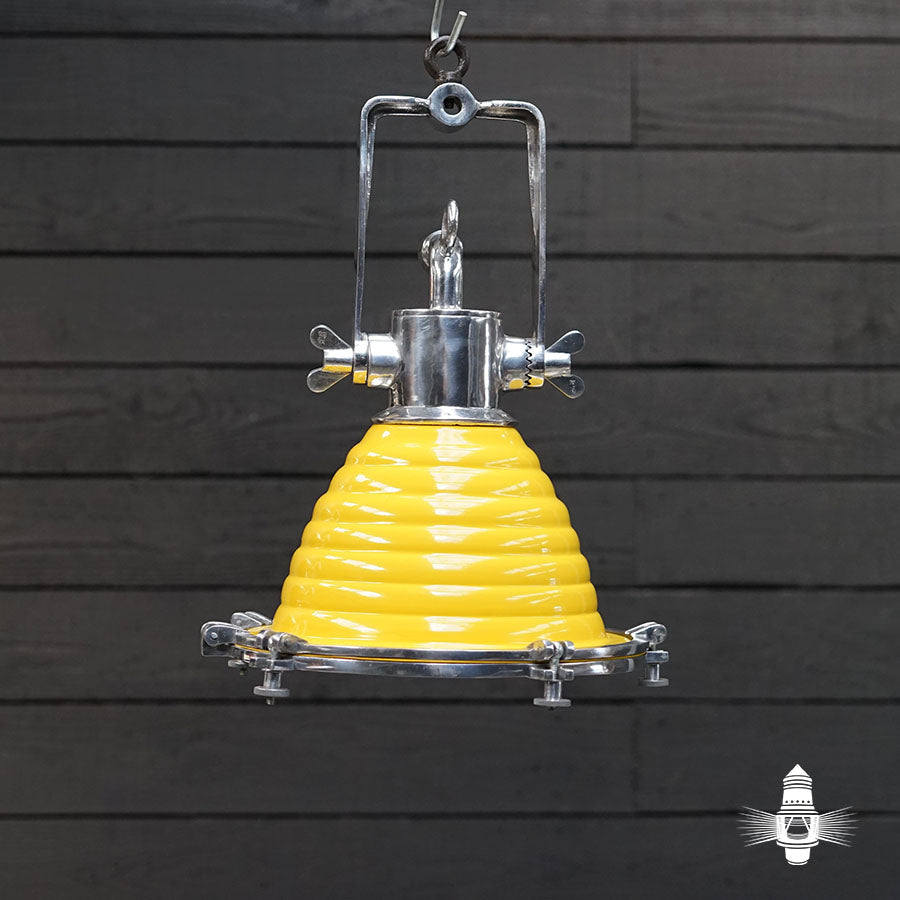 Wiska Aluminium Fluted Cargo Pendant - Submarine Yellow Trinity Marine