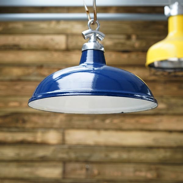 Salvaged Enamel Colonial Light - Navy Blue Shade Trinity Marine