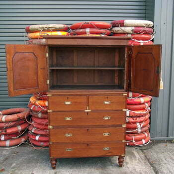Campaign Chest of Drawers And Dresser Top Trinity Marine