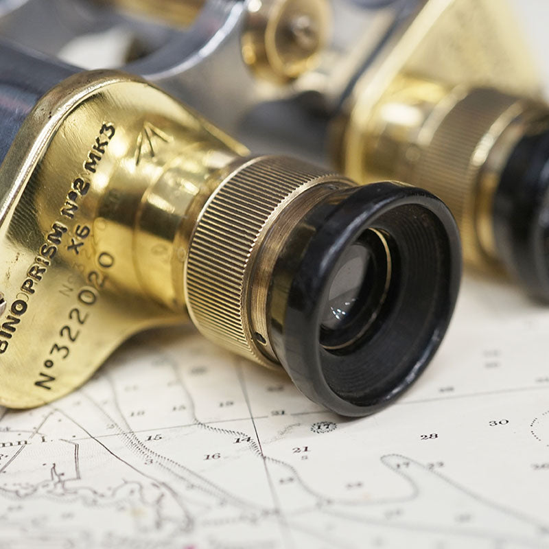 Polished WW2 Kershaw Zeiss Pattern Binoculars Trinity Marine