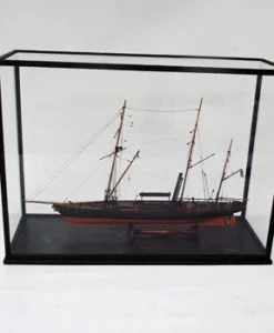 19th c. Cased Model of an Auxiliary Schooner
