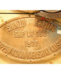 Original Ships Engine - Builders Plate Shimizu 1977