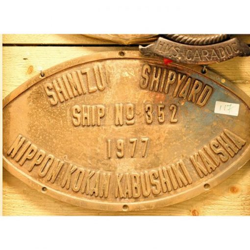 Original Ships Engine - Builders Plate Shimizu 1977