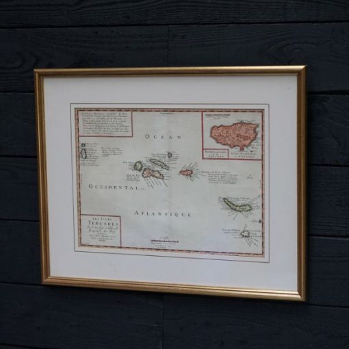 Framed Genuine 18th Century Chart - Le Isles Terceres