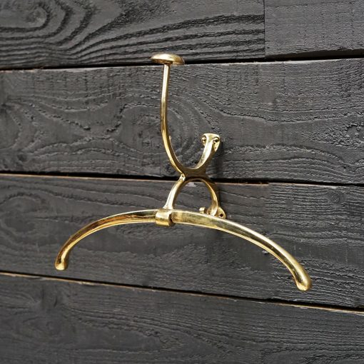 Vintage French Brass Coat and Hat Hanger - Wall Mounted