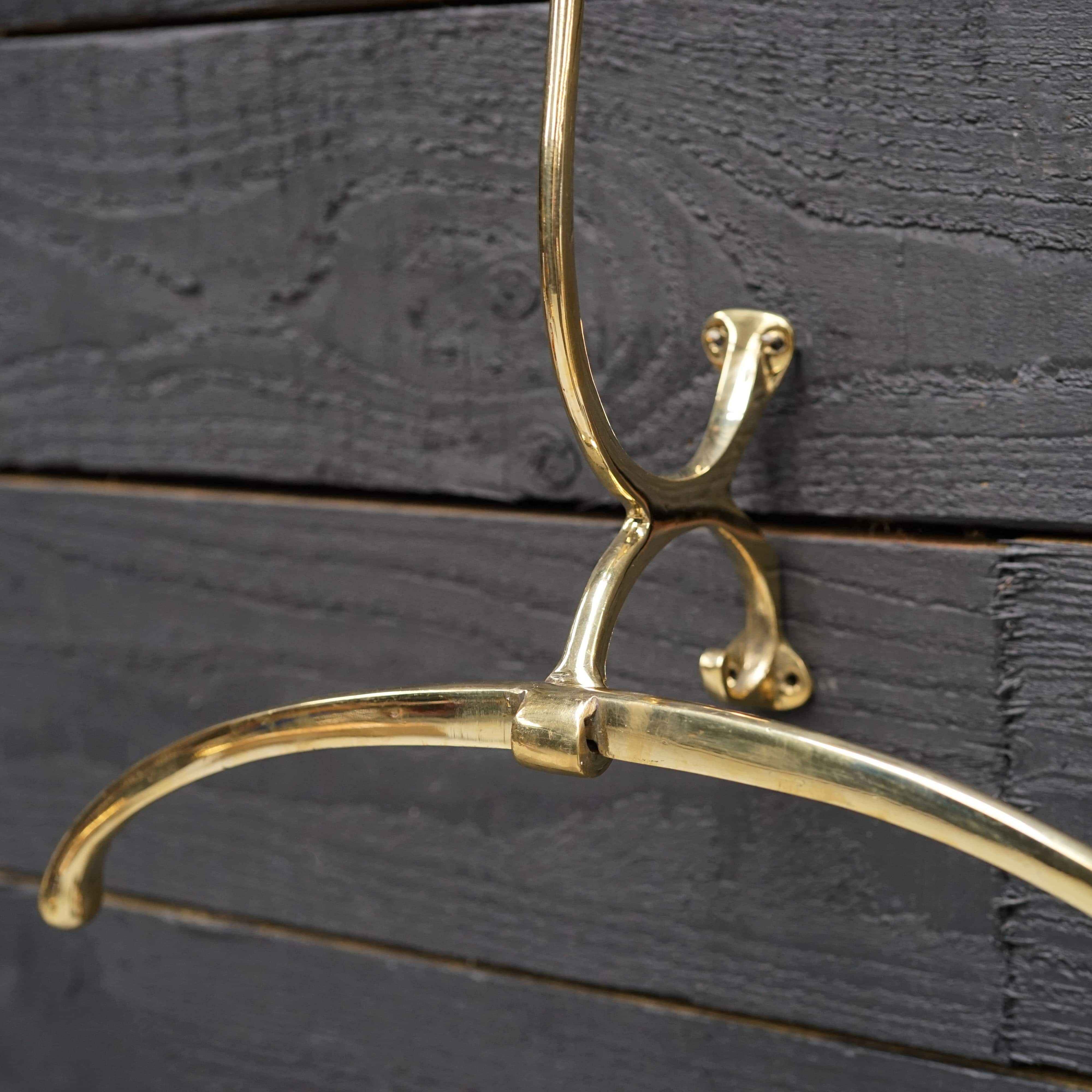Vintage French Brass Coat and Hat Hanger – Wall Mounted – Trinity