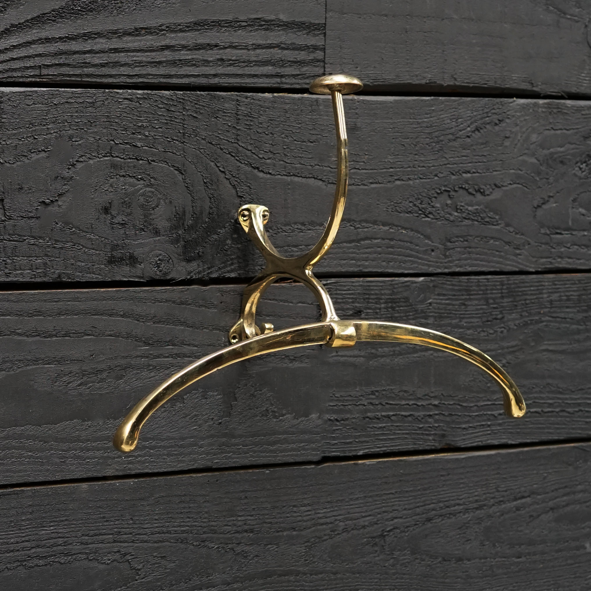 Vintage French Brass Coat and Hat Hanger – Wall Mounted – Trinity Marine