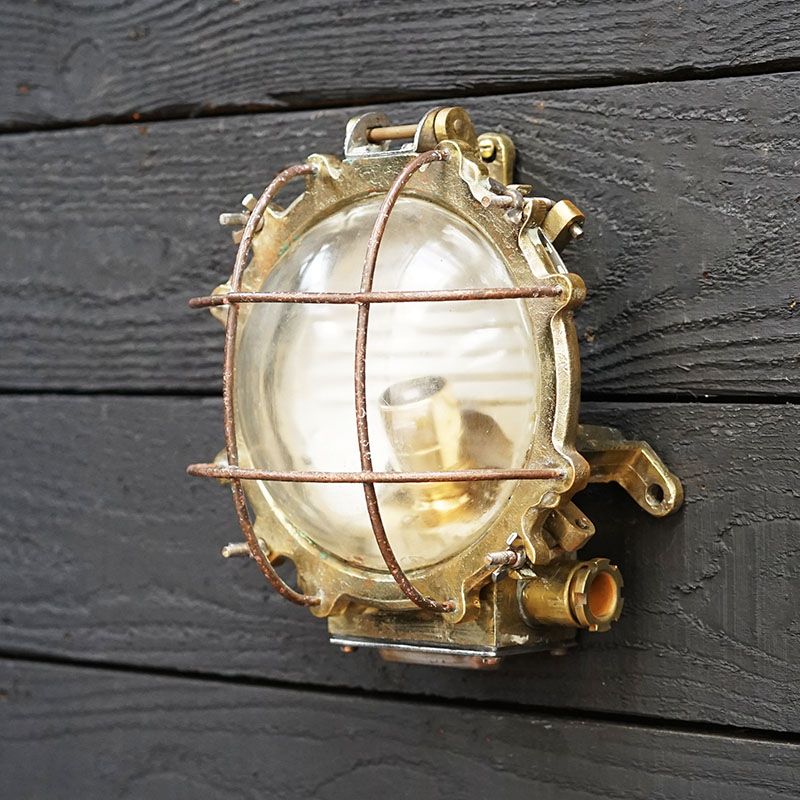 Norwegian Navy Brass Bulkhead Wall Light – Trinity Marine